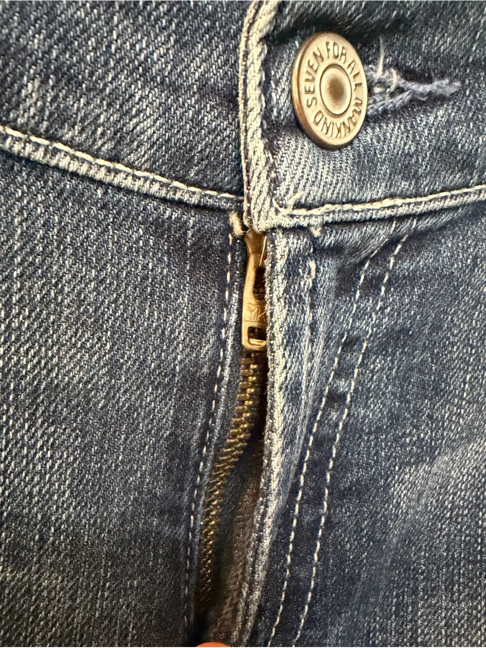 7 For All Mankind Low Rise Bootcut Blue Denim Jeans Sz 27 - Picture 2 of 8